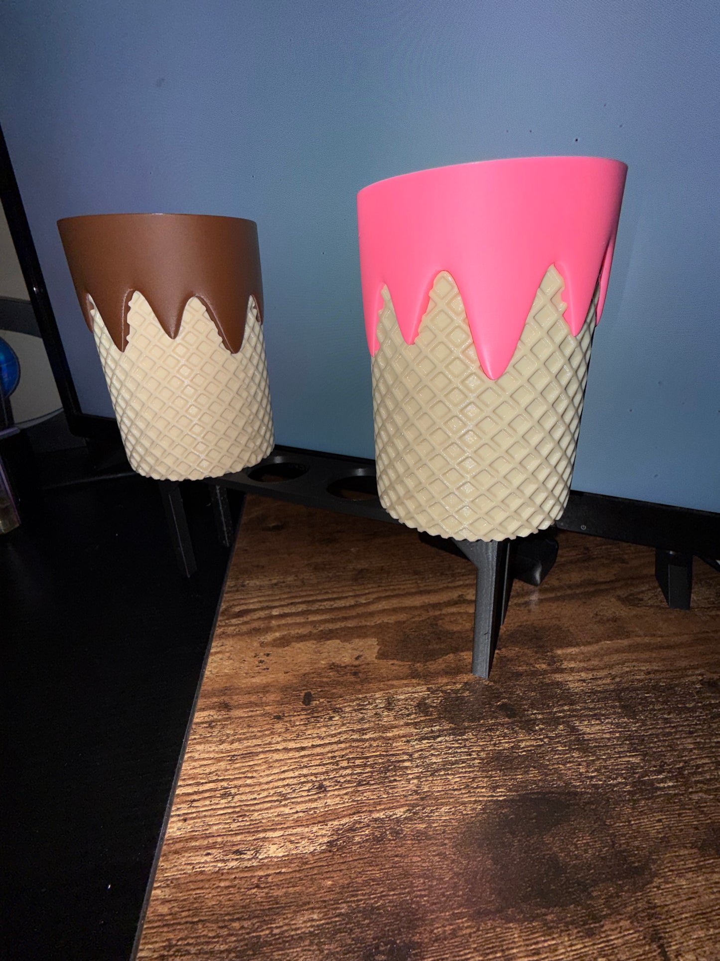 Ice Cream Cone Pen Holder – 3D Printed Desk Organizer (Fun Drip Design