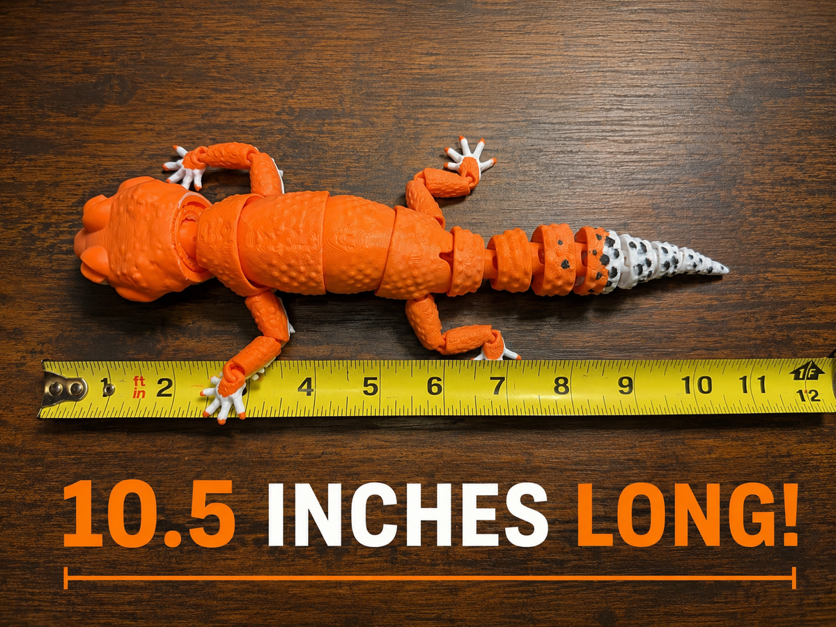 Custom Articulated Leopard Gecko – 10.5"