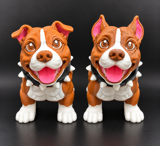 Wiggle Pups Pit Bull articulated dogs - Print Verse design, printed by RJ ForgeWorks