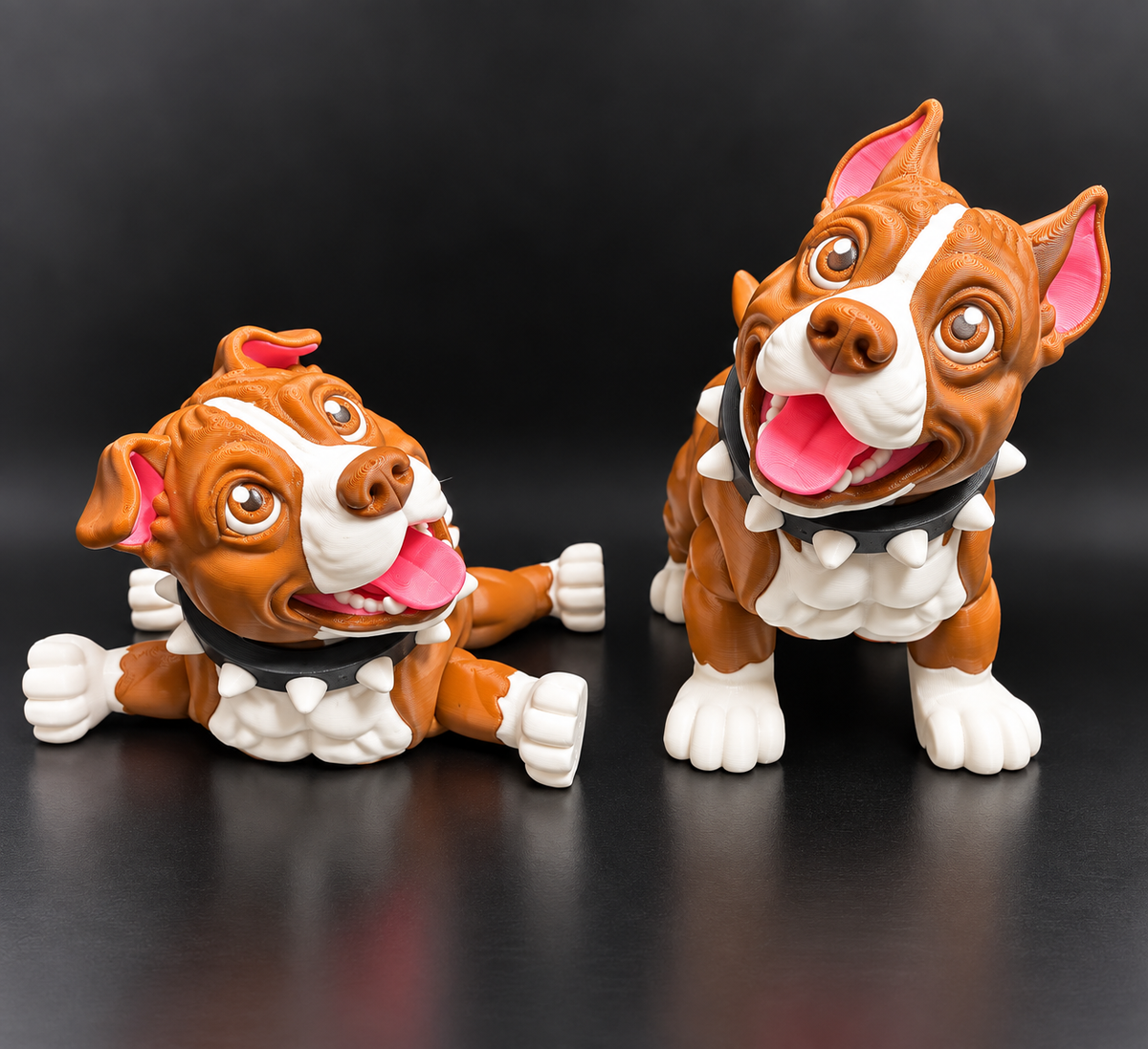 Wiggle Pups Pit Bull articulated dogs playful pose