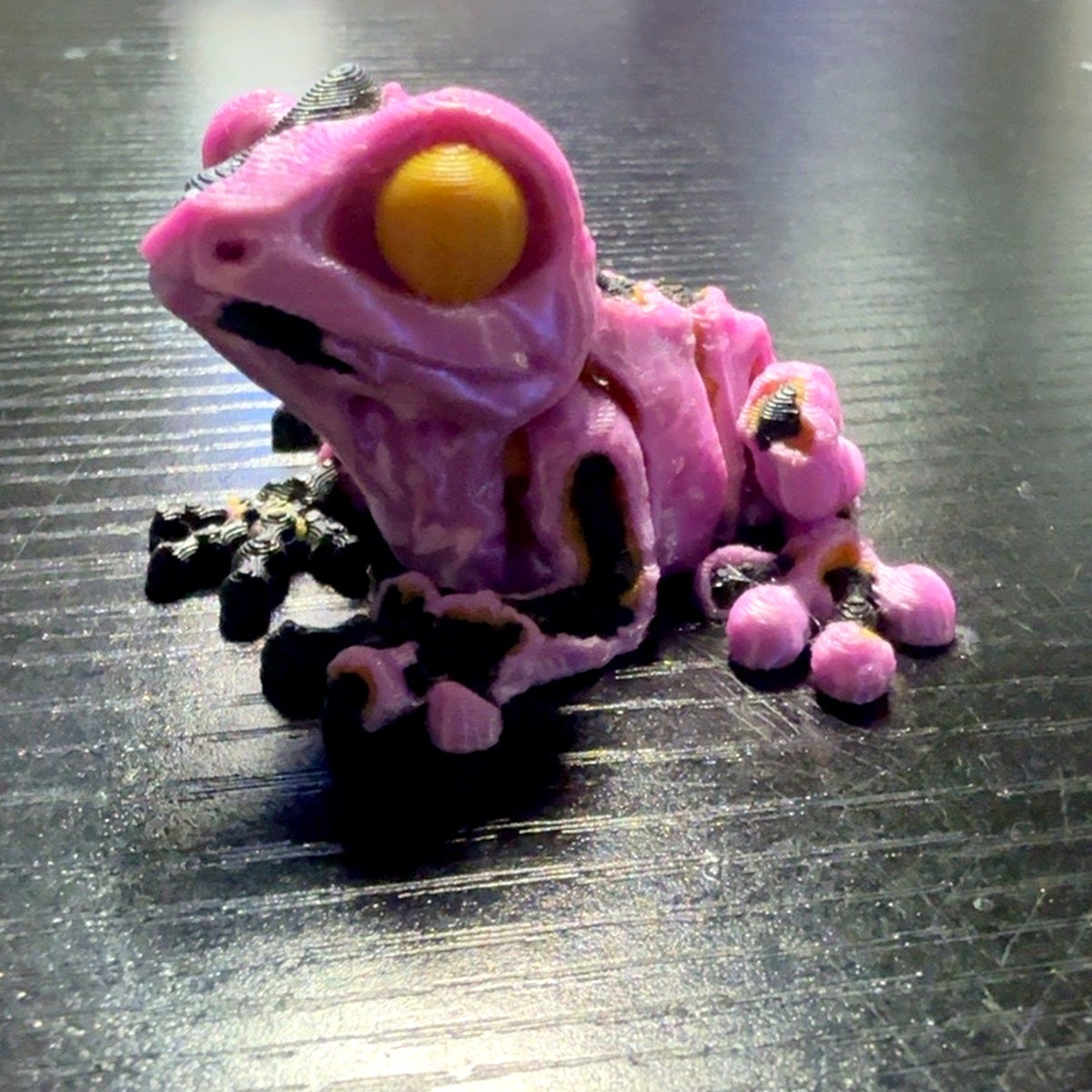 ZombieFrog articulated zombie frog in pink and black color scheme